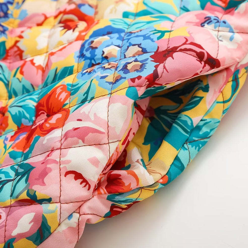 Bell Sleeves Colorful Cotton-Padded Jacket