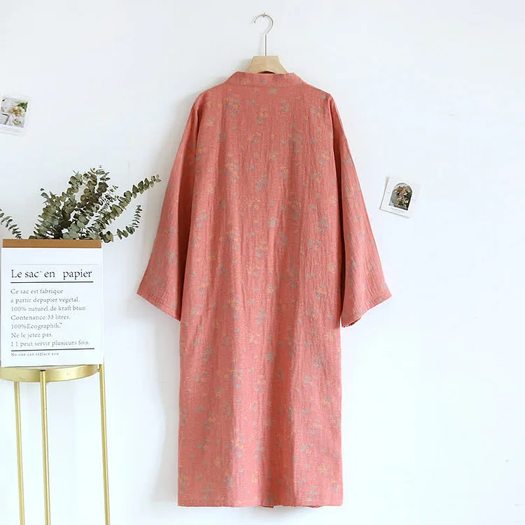 Floral Cotton Comfy Loose Bathrobe Pajama