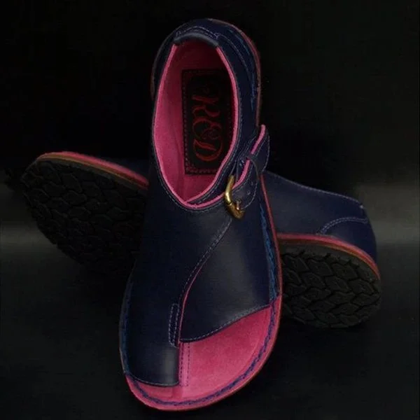 Ladies Casual Flat Sandals Buckle Strap Open Toe Shoes