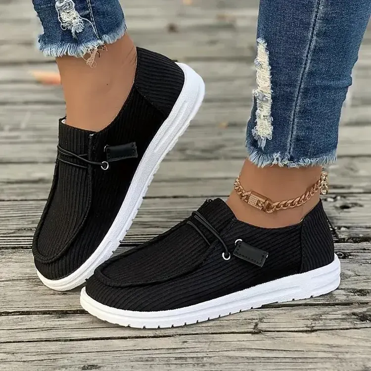 Ribbed Slip-On Flats for Effortless Style
