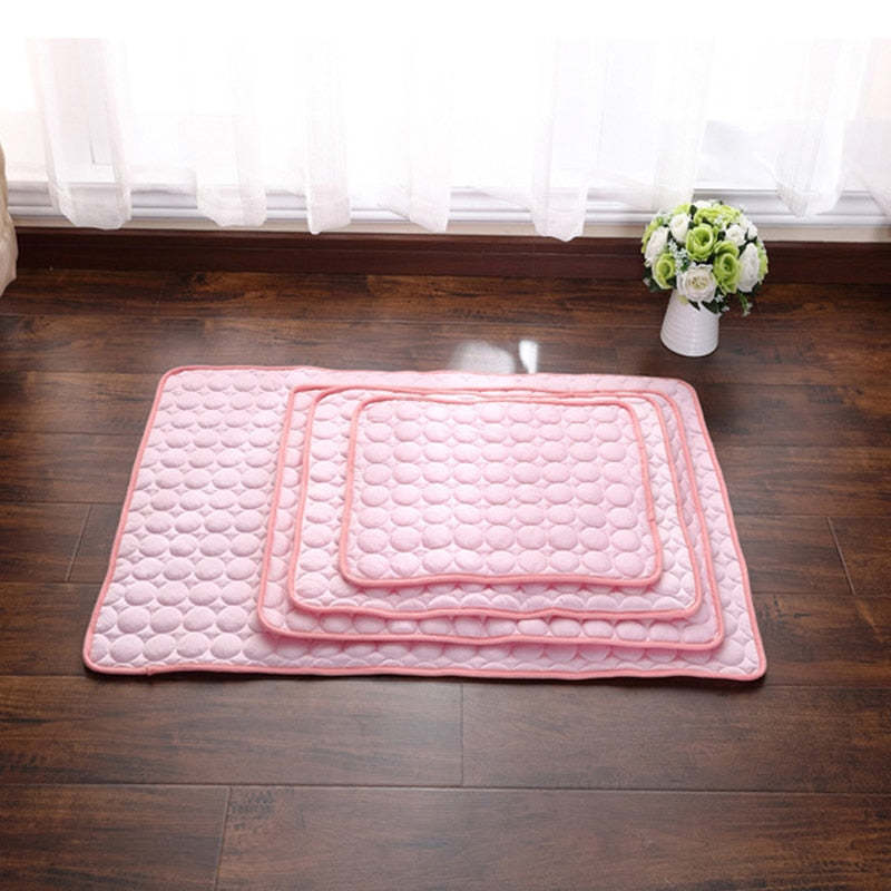 Pet Dog Cooling Mat Summer Keep Cool Ice Silk Mattress-gladdween