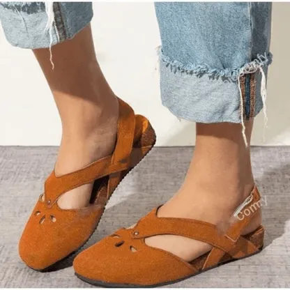 Simple Retro Suede Leather Sandals