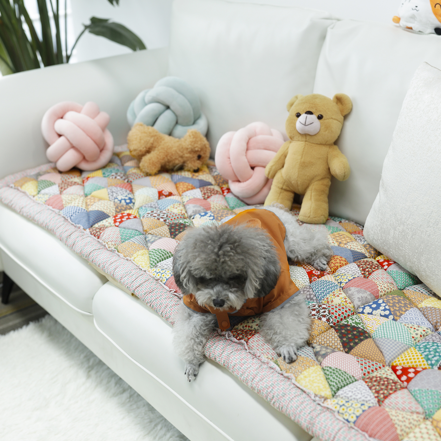 Large Plaid Square Pet Mat Bed Couch Cover