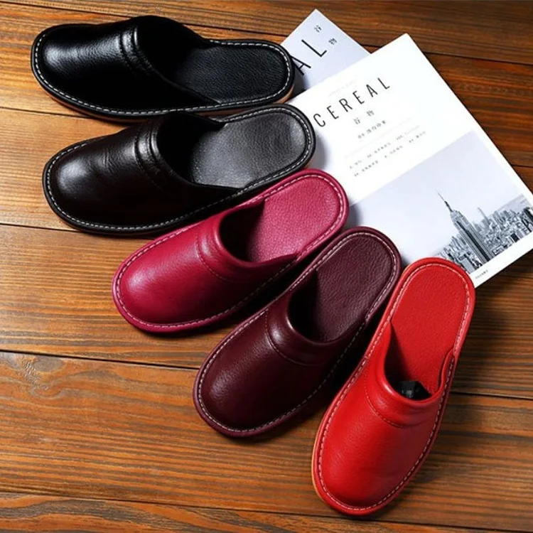 Leather Flat Men Slippers Light Odorless Leisure Shoes