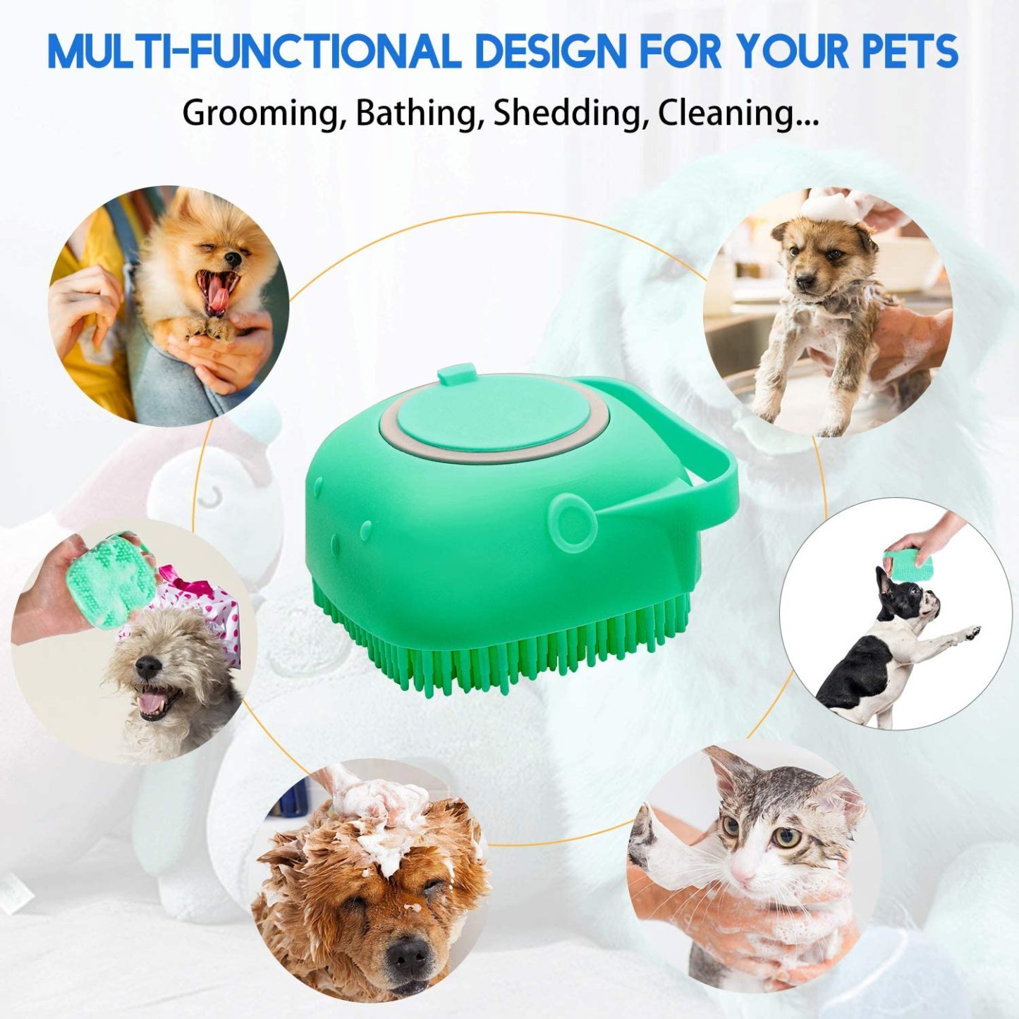 Pet Shampoo Grooming Brush