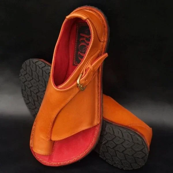 Ladies Casual Flat Sandals Buckle Strap Open Toe Shoes