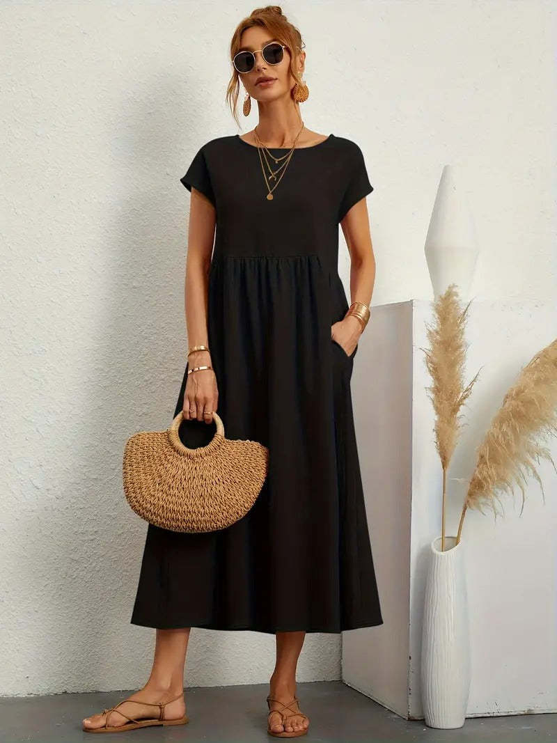 Corsica - Summer Dress With Solid Bag