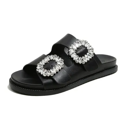 Buckle Rhinestone Beach Sandals