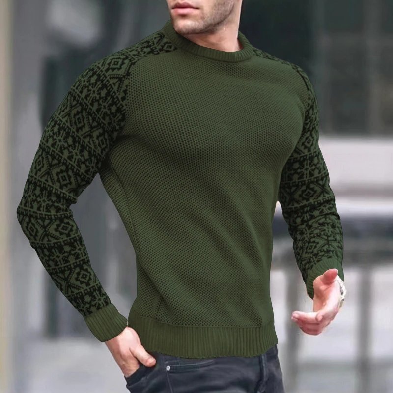 Waffle Long Sleeve Men's T-Shirt Pullover Sweater