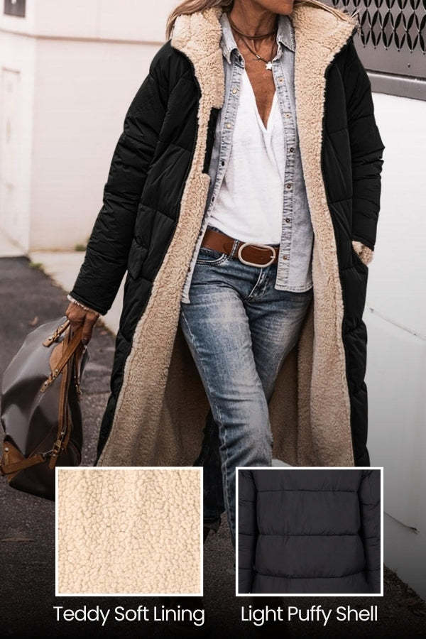 Solid Colored Hooded Quilted Jacket