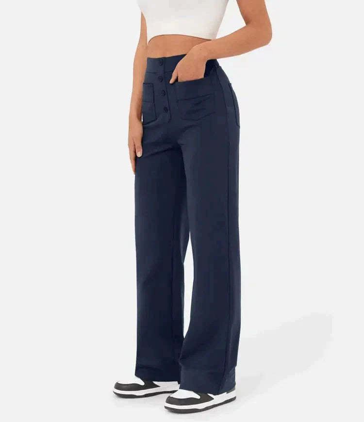 Aveline - High Waist Trousers - Casual - Polyester - Everyday Wear