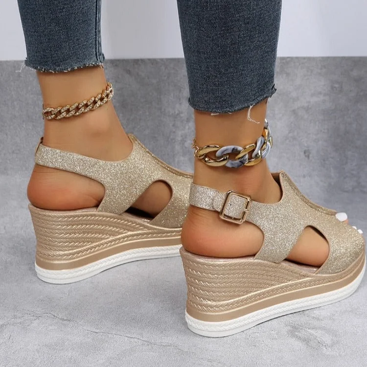 Orthopedic Women Sandals Arch Support Glitter Color NonSlip Sandals