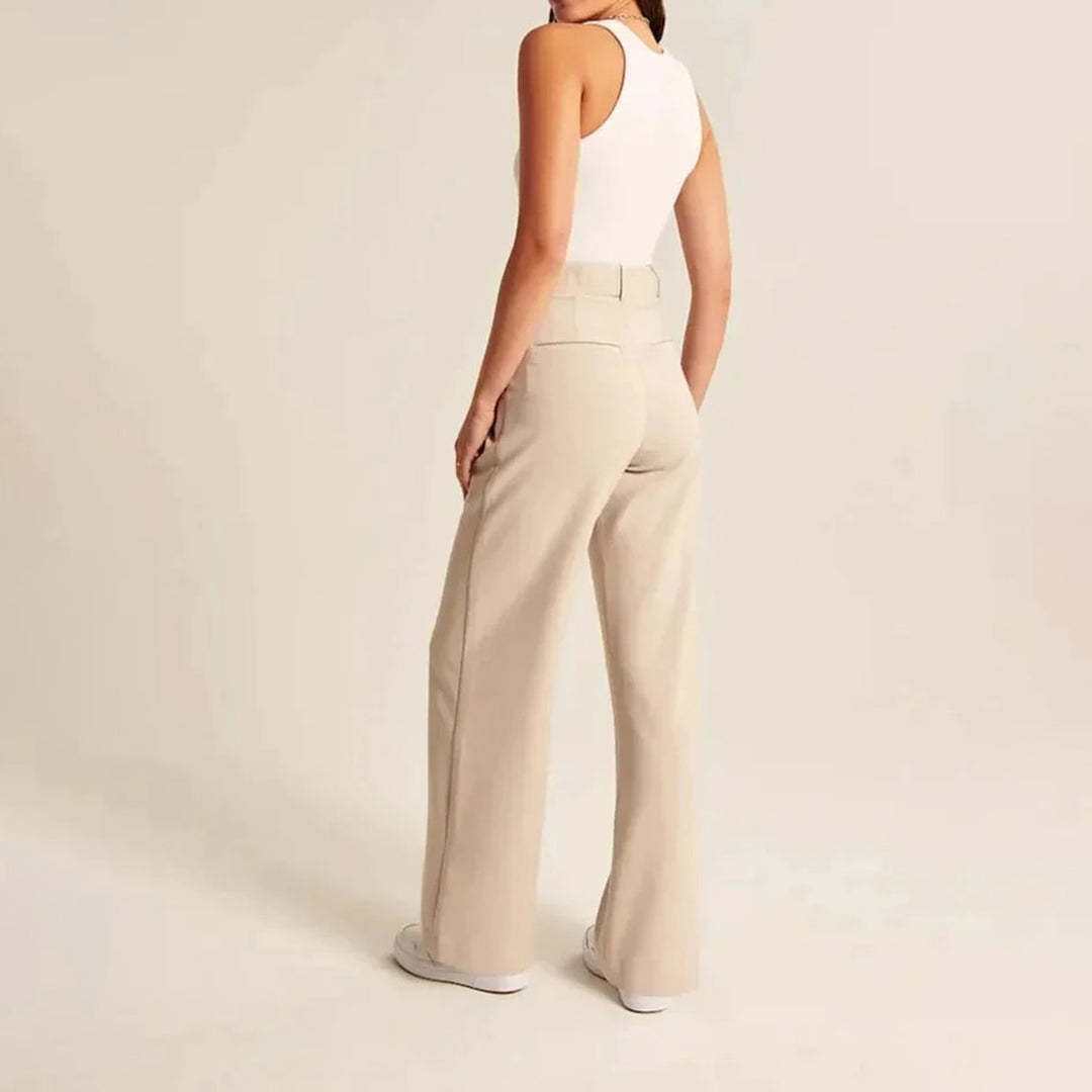 Lottie - Loose High Waist Trousers - Casual - Cotton - Everyday Wear