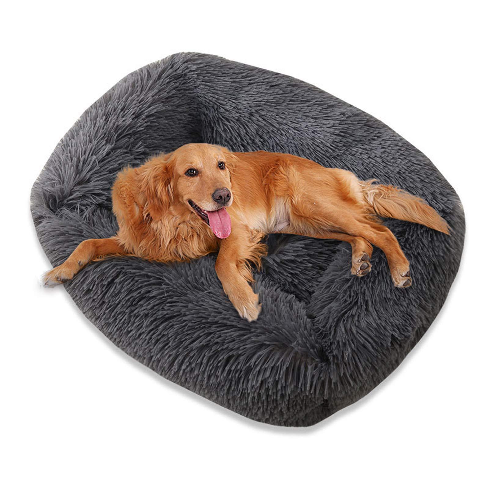 Plush Donut Dog Bed - Cosy Calming Pet Bed-gladdween