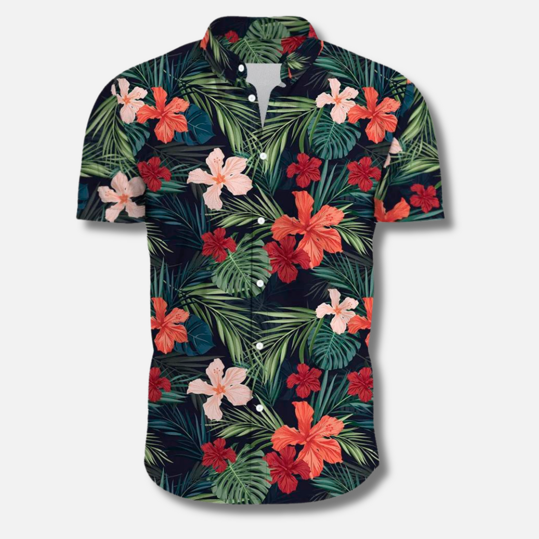 Summer Vintage Floral Short Sleeve Shirt