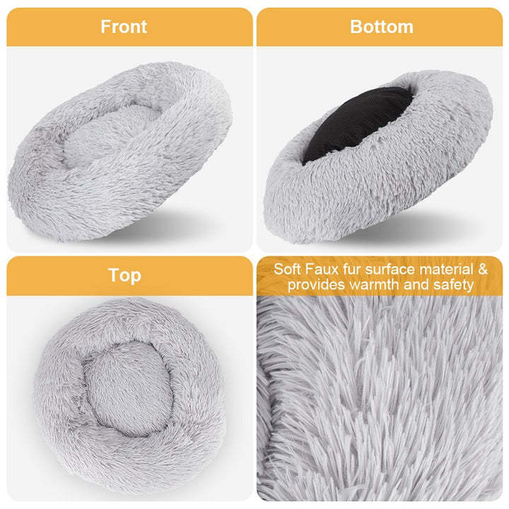 Calming Fluffy Cat Bed, Comfy Plush Pet Bed