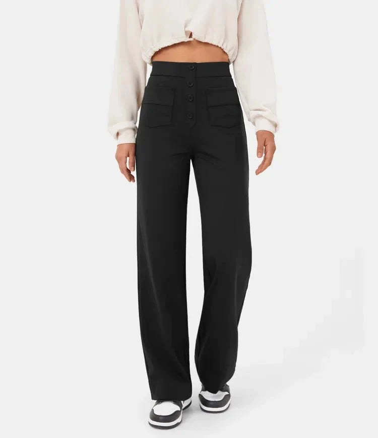 Aveline - High Waist Trousers - Casual - Polyester - Everyday Wear