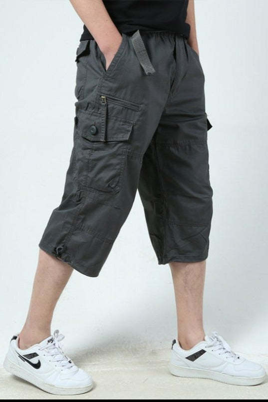 Men's Multi-Pocket Cargo 3/4 Shorts