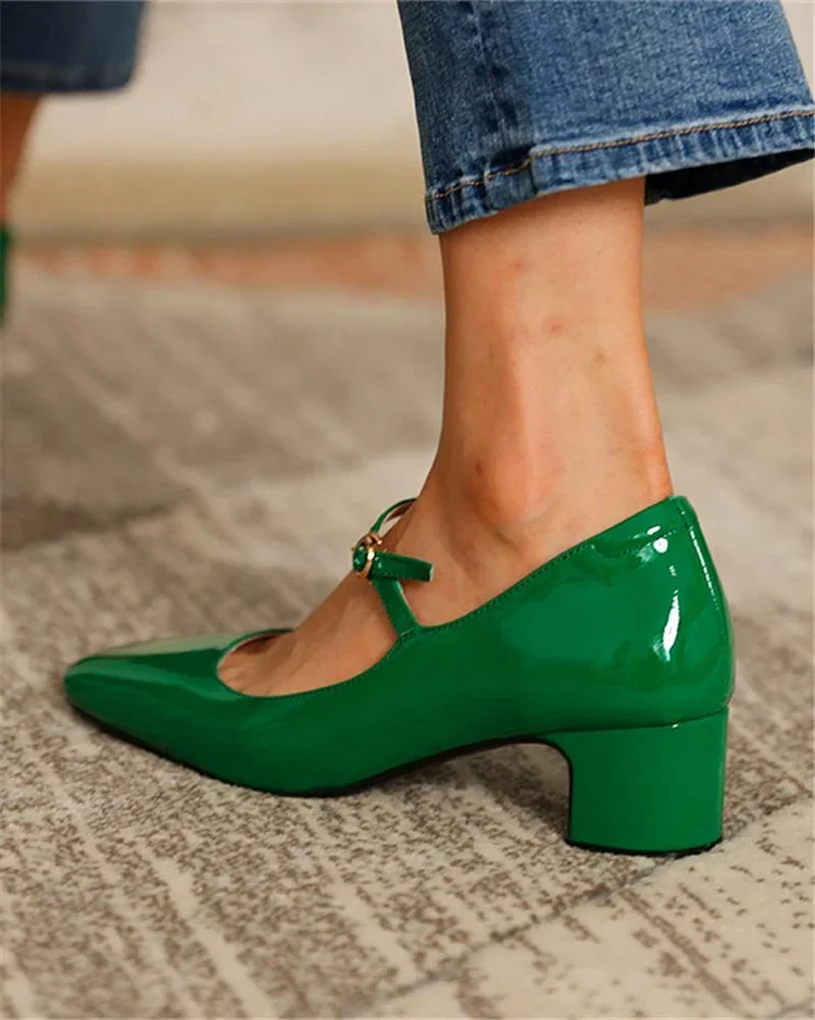Square Toe Heeled Mary Janes