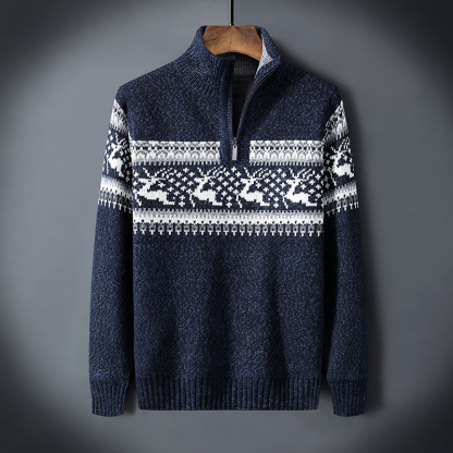 Christmas designed high collar jumper for men