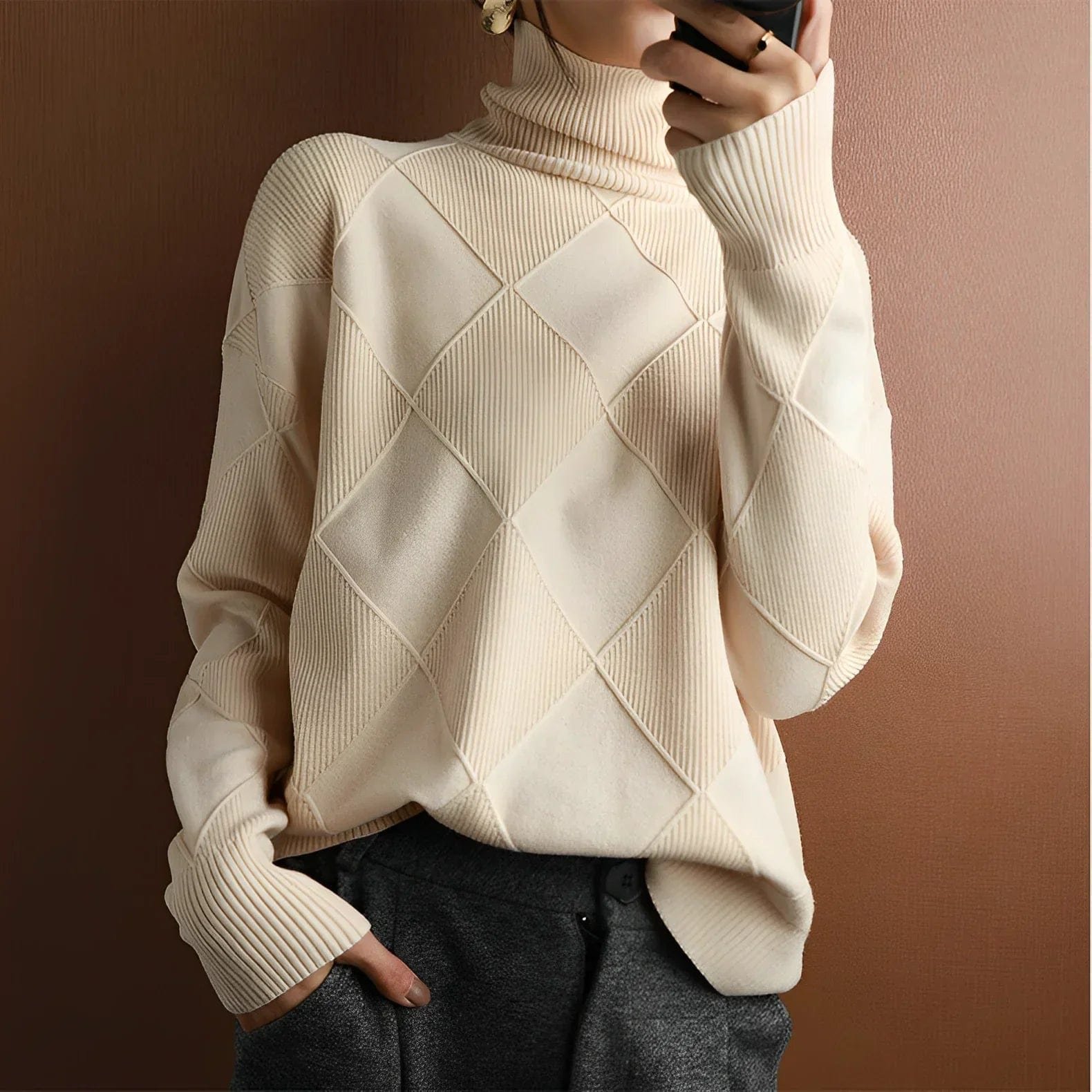 Marie Cashmere Turtleneck Sweater