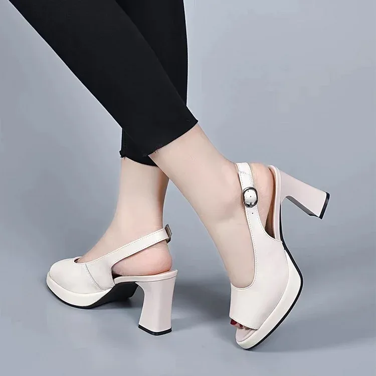 Orthopedic High-Heel Sandals with Adjustable Straps