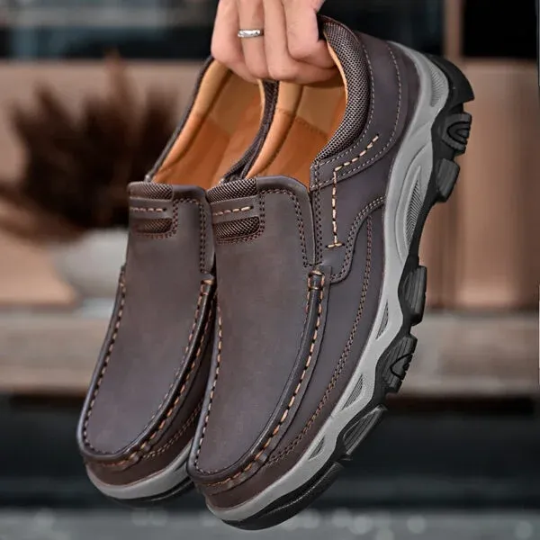 Men’s Orthopedic Walking Shoes Genuine Leather Slip On Loafers