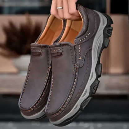 Men’s Orthopedic Walking Shoes Genuine Leather Slip On Loafers