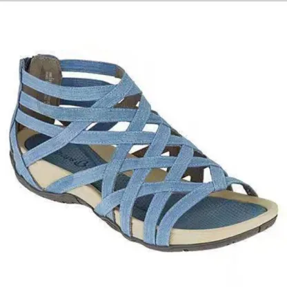 Hollow Out Breathable Round Toe Flat Sandals