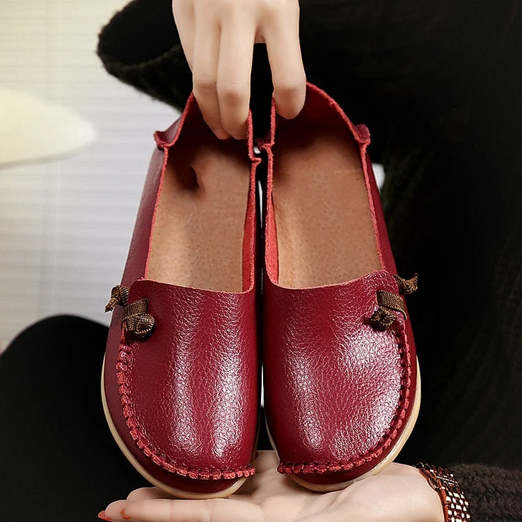 Flat Bottom Ladies Casual Mom Shoes Soft Loafers