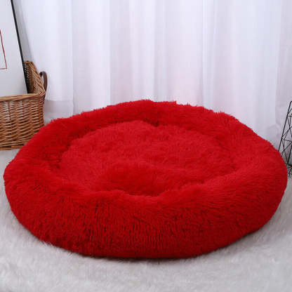 Calming Fluffy Cat Bed, Comfy Plush Pet Bed