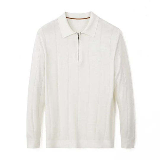 Fall/Winter Men's Cashmere Knit Lapel Long Sleeve with Zipper