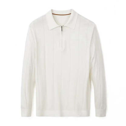 Fall/Winter Men's Cashmere Knit Lapel Long Sleeve with Zipper