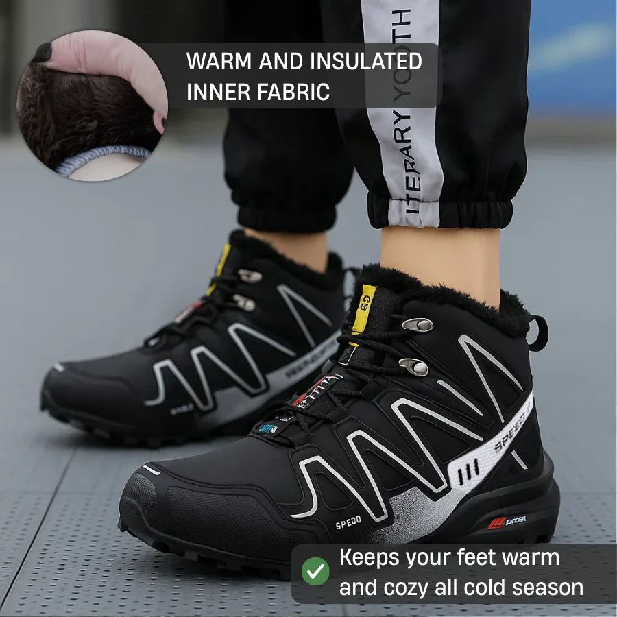 Orthopedic Hiking Boots for Women and Men Waterproof Thermal Plush Lining