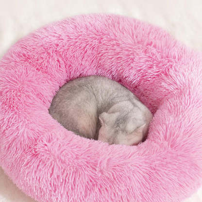 Calming Fluffy Cat Bed, Comfy Plush Pet Bed