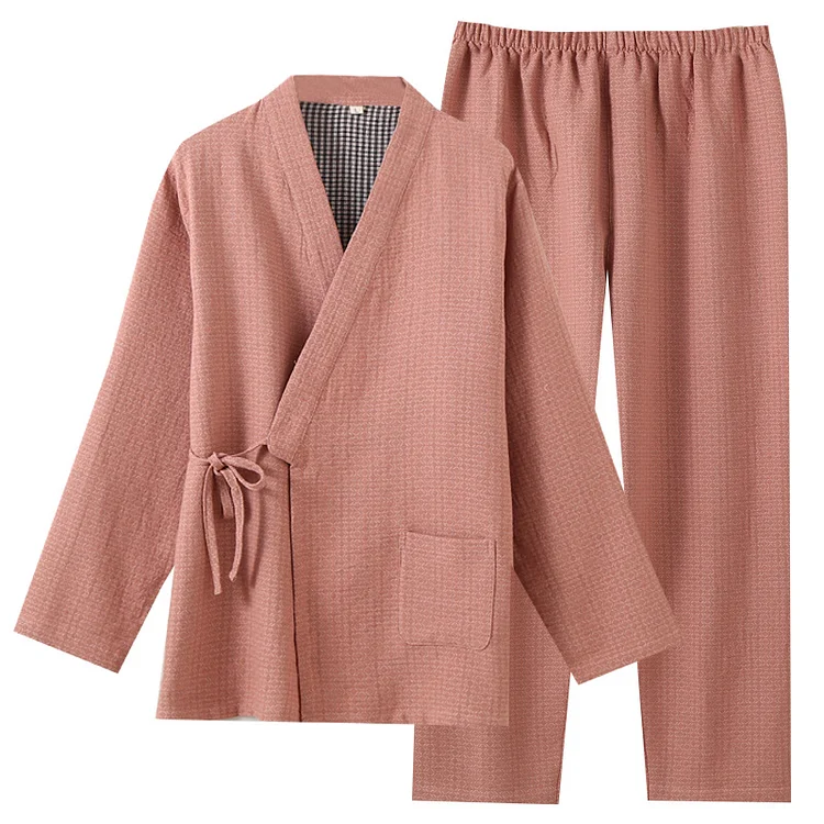 Cotton Gauze Kimono Couple Pajama Set