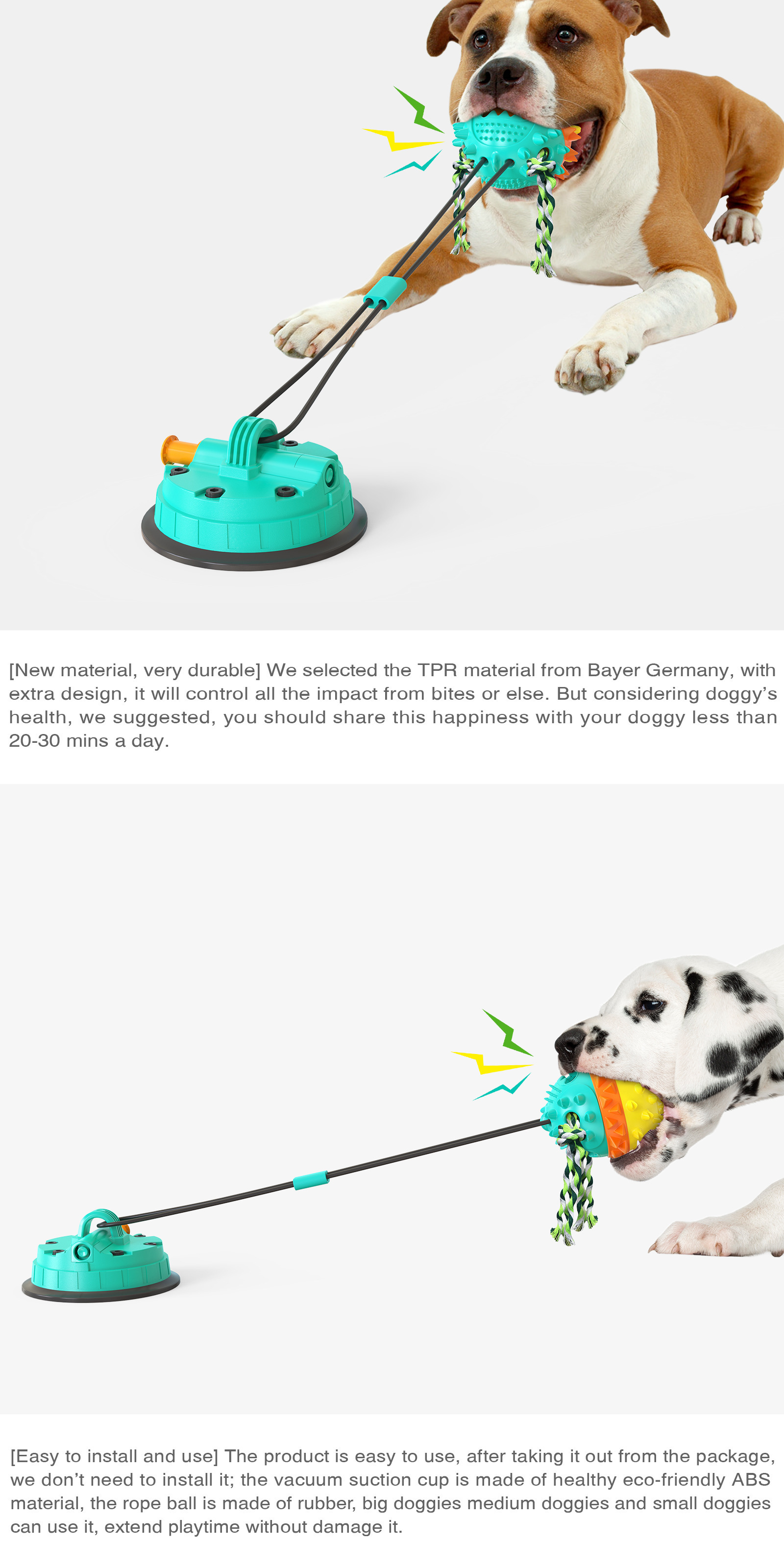 Indestructible Dog Chew Toy Suction Cup Dog Toy