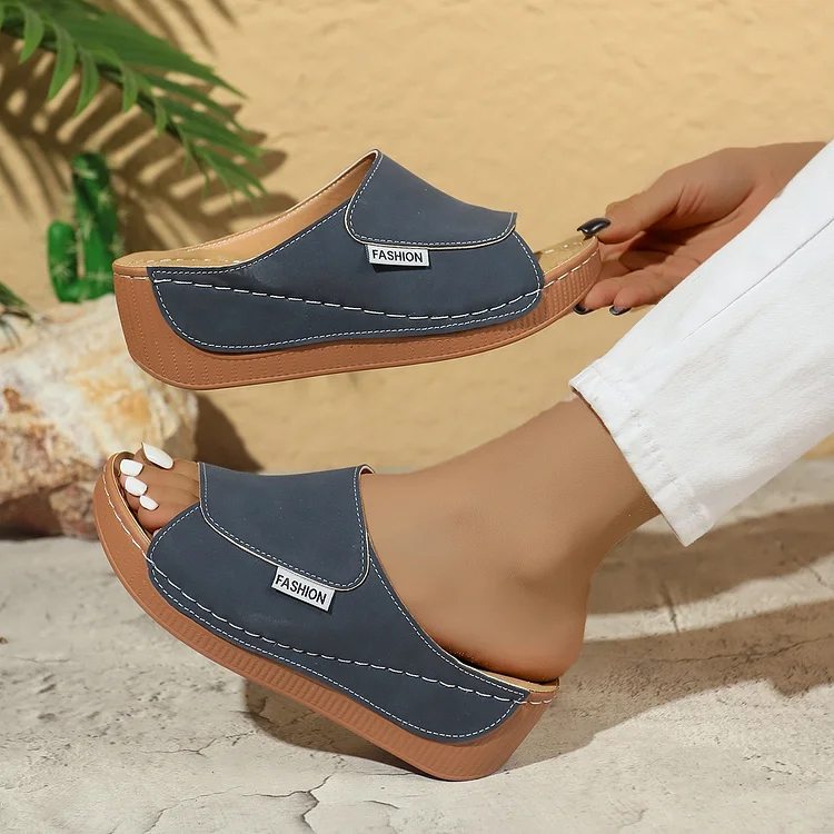 Comfortable Arch Support Slides Women’s Solid Color Sandals