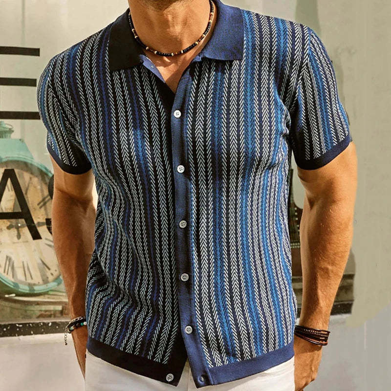 Vintage Knitted Shirt for Men