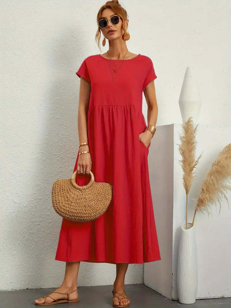 Corsica - Summer Dress With Solid Bag