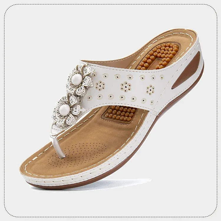 Women Orthopedic Sandal Arch Support Breathable Massage Anti Skid Flower Casual Sandal