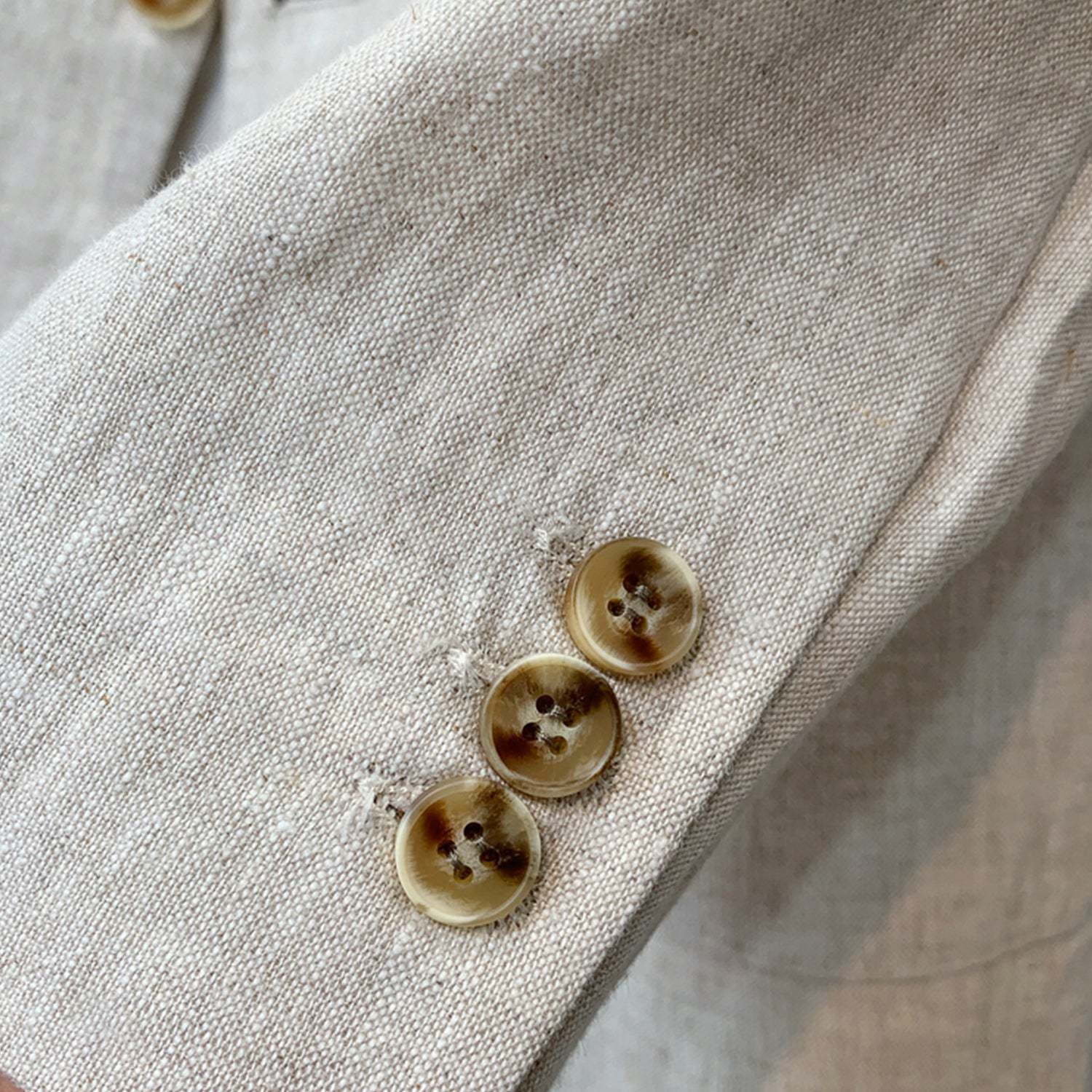 Men's Casual Formal 2 Pcs Summer Linen Notch Lapel Suit