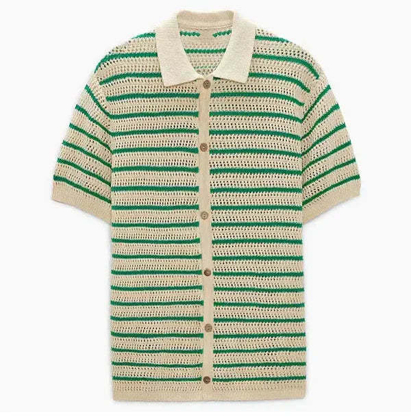 Men Striped Wool Woven Casual Shirt