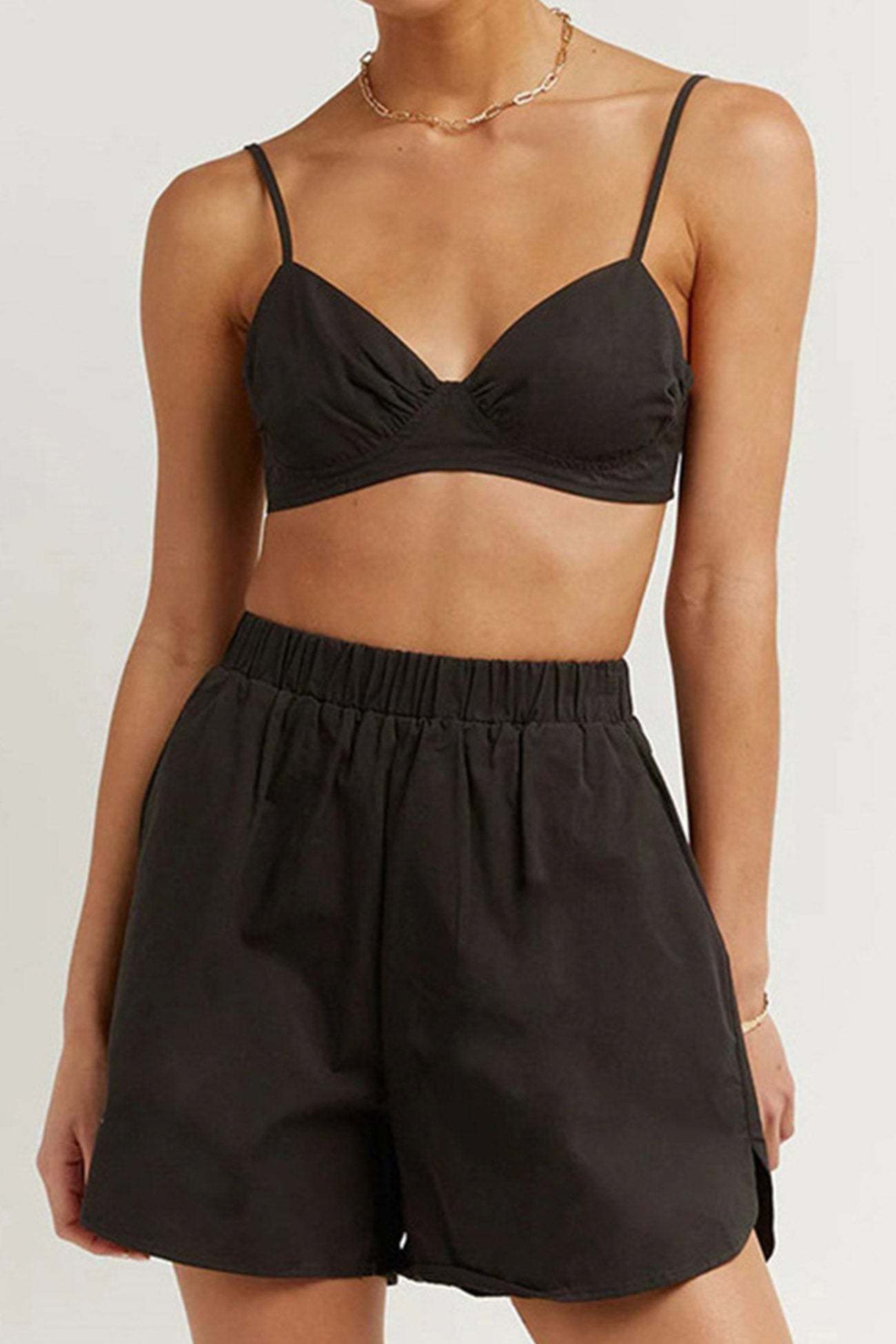 Melissa - long sleeve shirt vest three-piece shorts set