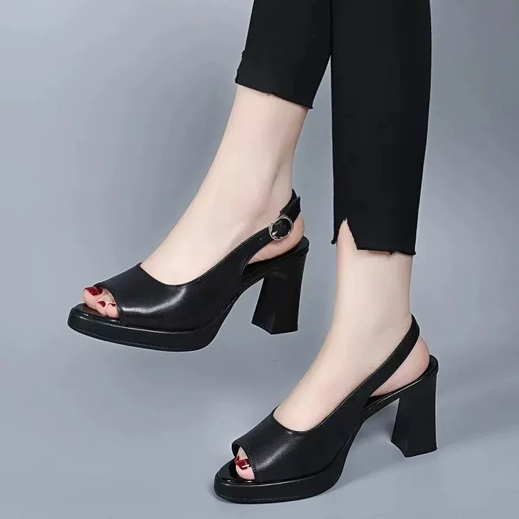 Orthopedic High-Heel Sandals with Adjustable Straps