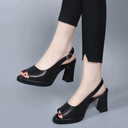 Orthopedic High-Heel Sandals with Adjustable Straps
