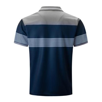 Men's Colorblock Striped Lapel Short Sleeve Casual Shirt