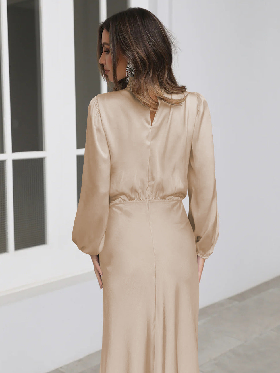 Delphina - Satin Sleeve Dress