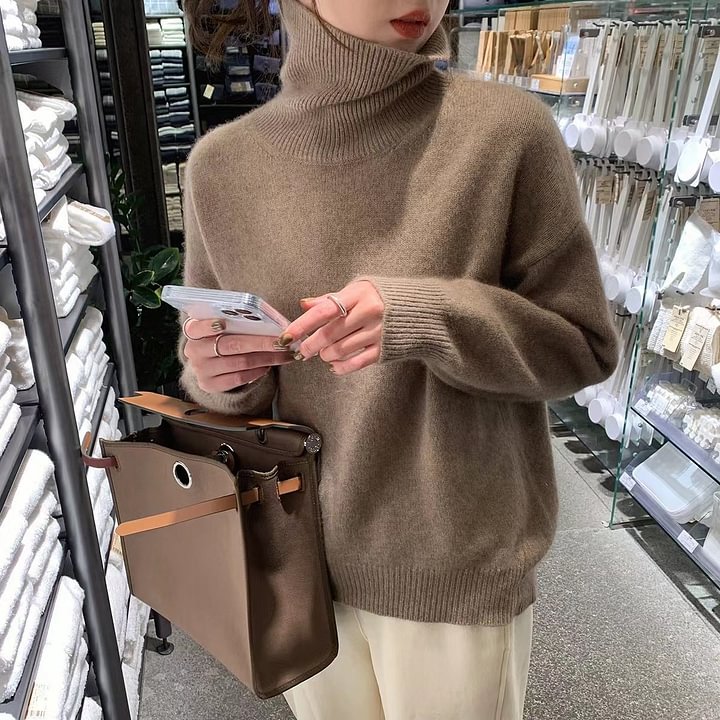 Cashmere Turtleneck Women's Sweater