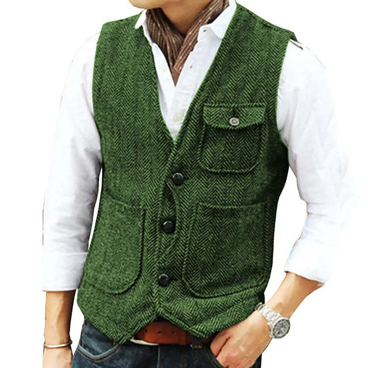 Alessandro - Men's suit cashmere single-breasted waistcoat